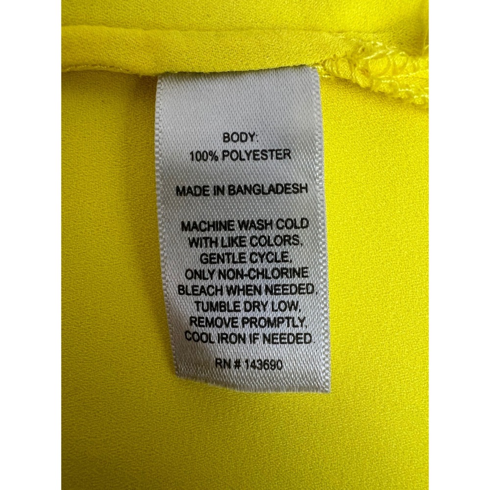 Larry Levine Women's M Vibrant Yellow Blouse Career Top Academia Dopamine Chic - Picture 9 of 9